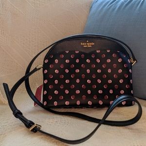 NWT Kate Spade Black Payton Fiesta Dot Dome Crossbody